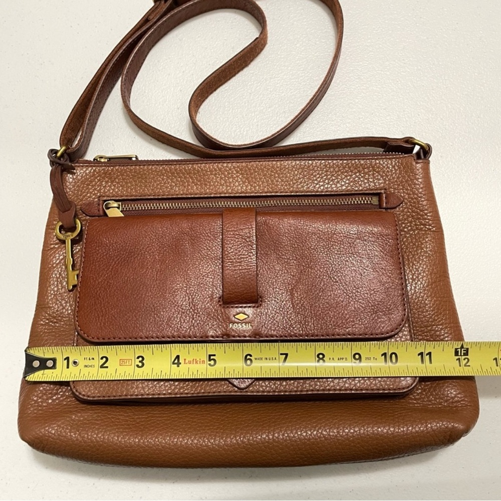 Fossil Tan Leather Crossbody Bag